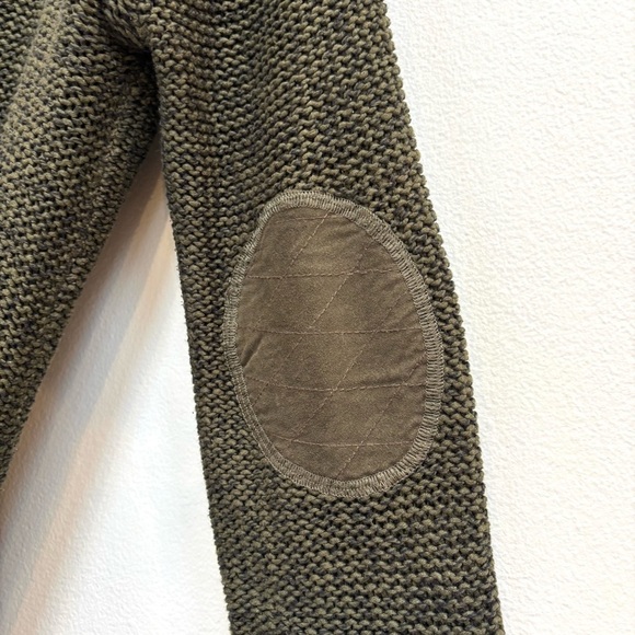 Lord & Taylor Design Lab Marled Knit Elbow Patch Sweater Academia Olive Green L - Picture 7 of 9